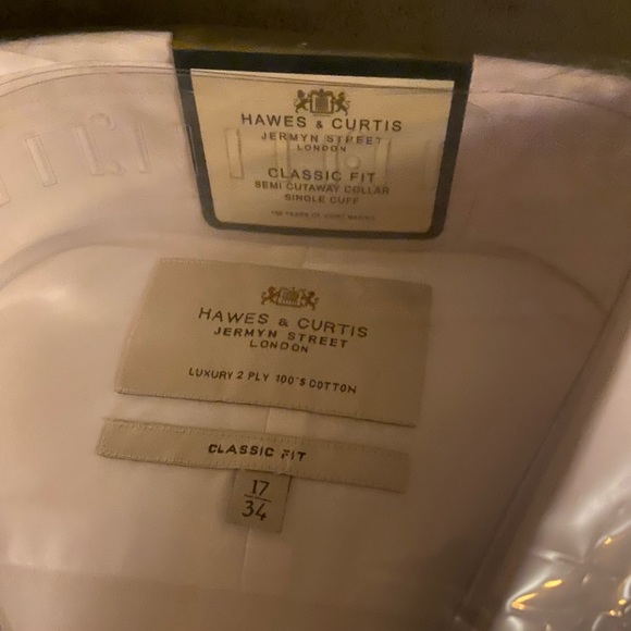 Hawes and Curtis 17/34 white shirts (2) unopened - Picture 2 of 3